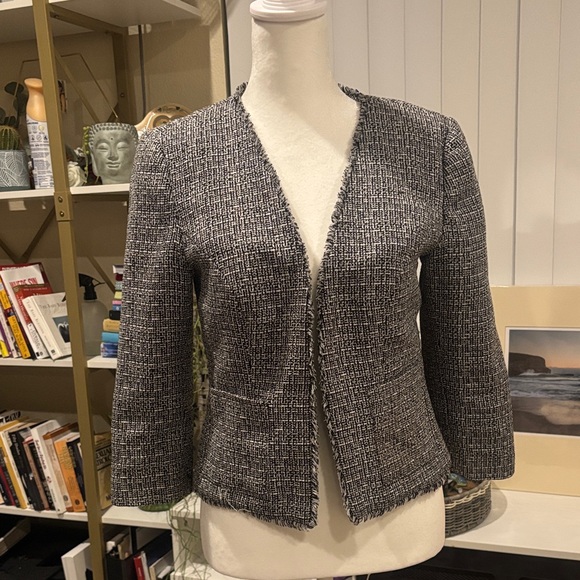 AB Studio Jackets & Blazers - AB Studio Black and White Textured Blazer